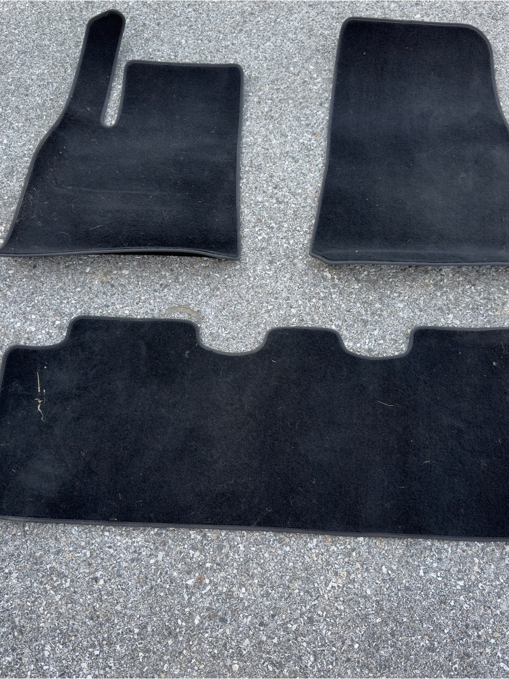 Black Tesla Factory Carpet Floor Mats Set. 2020-2025 model Y. OEM
